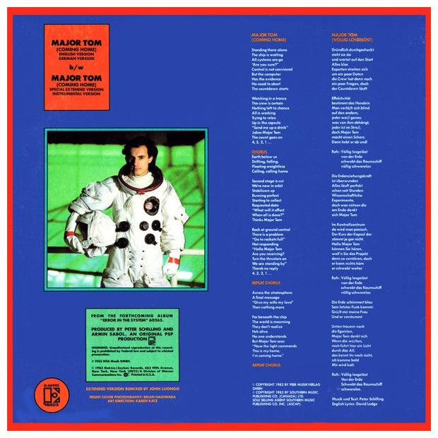 PETER SCHILLING - MAJOR TOM | 12" MAXI SINGLE USADO
