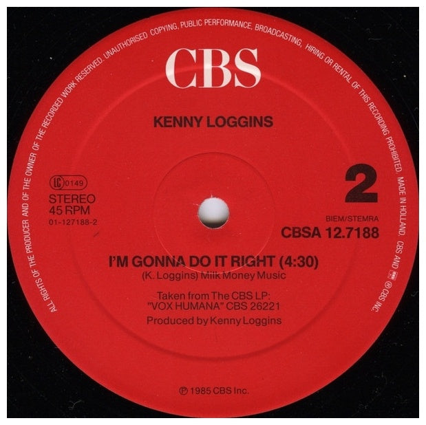 KENNY LOGGINS - DANGER ZONE | 12" MAXI SINGLE USADO