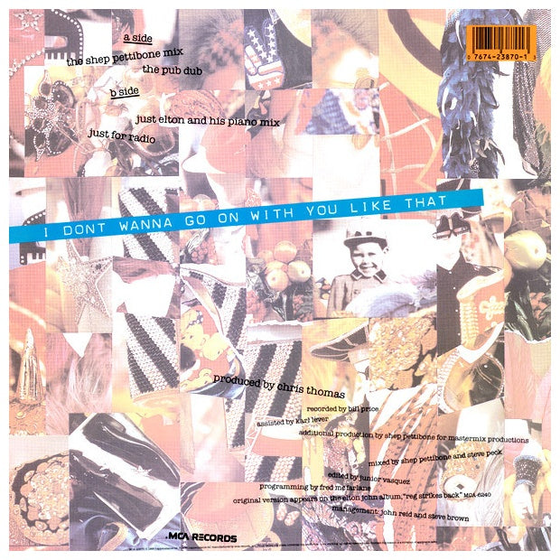 ELTON JOHN - I DON'T WANNA GO ON WITH YOU LIKE THAT | 12" MAXI SINGLE USADO