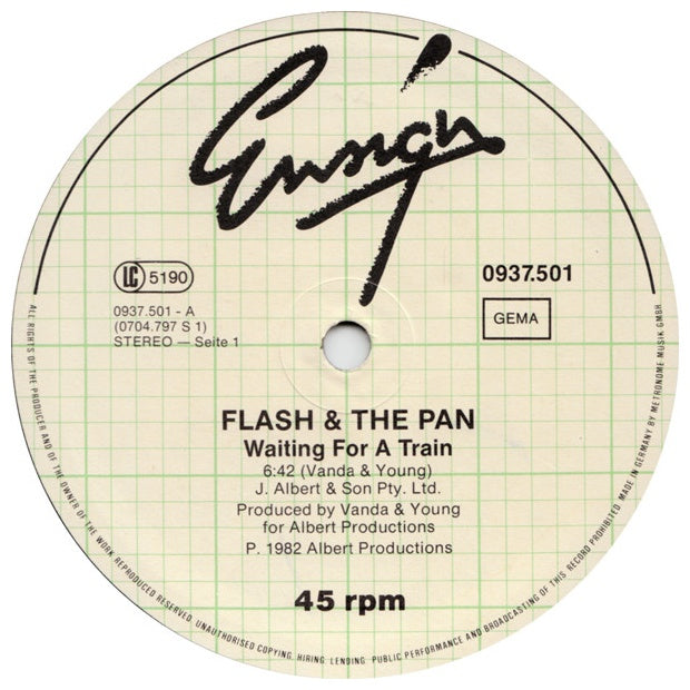 FLASH AND THE PAN - WAITING FOR A TRAIN | 12" MAXI SINGLE USADO
