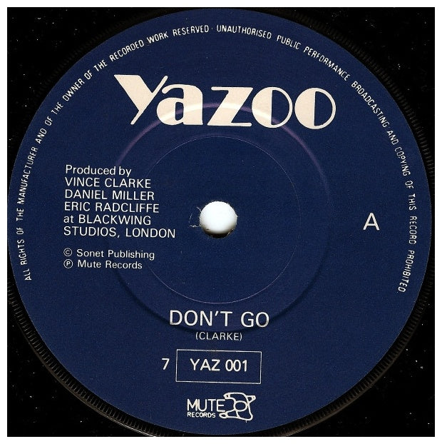 YAZOO - DON'T GO | 7" SINGLE VINILO USADO