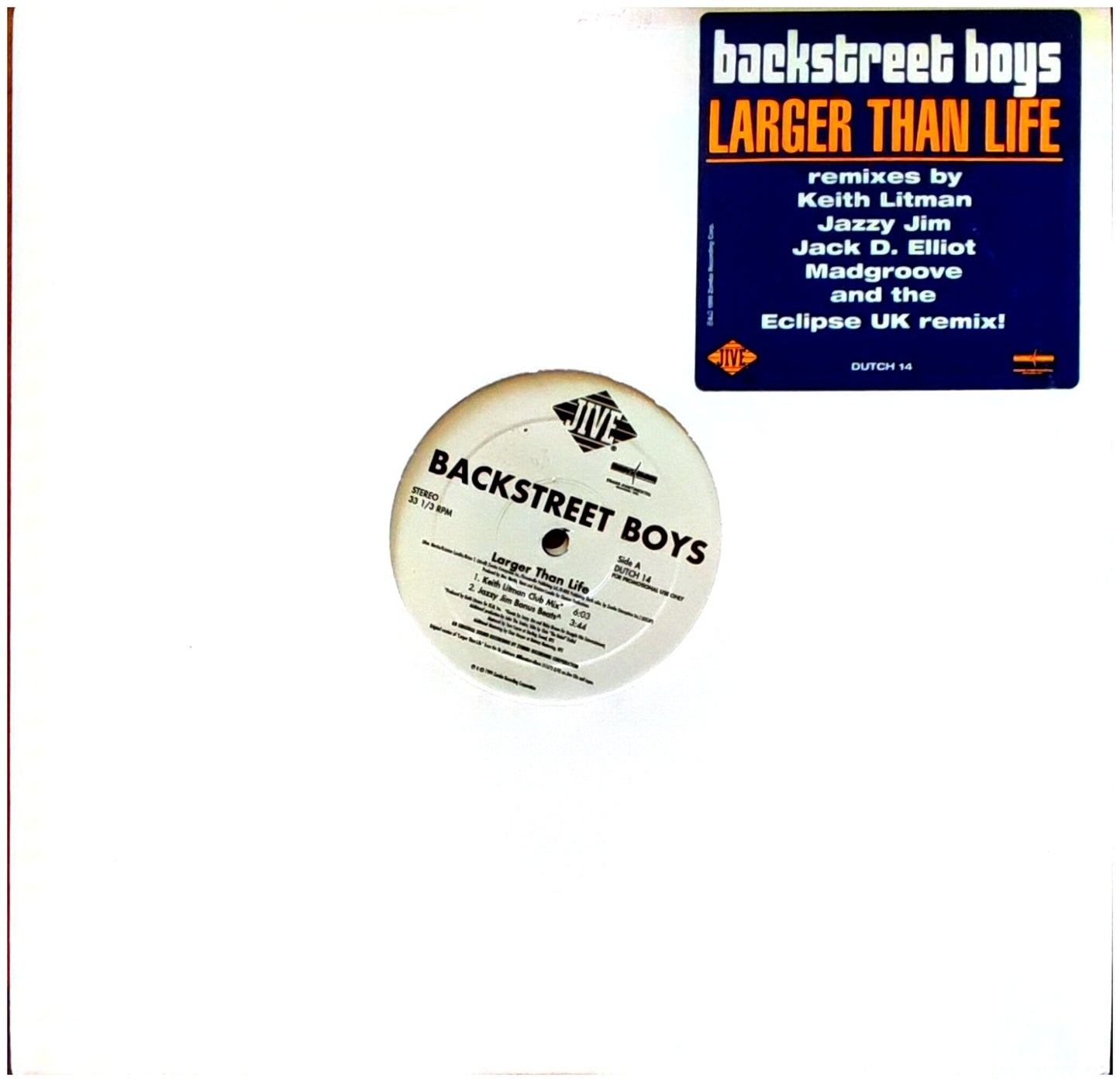 BACKSTREET BOYS - LARGER THAN LIFE (2LP) | 12" MAXI SINGLE USADO