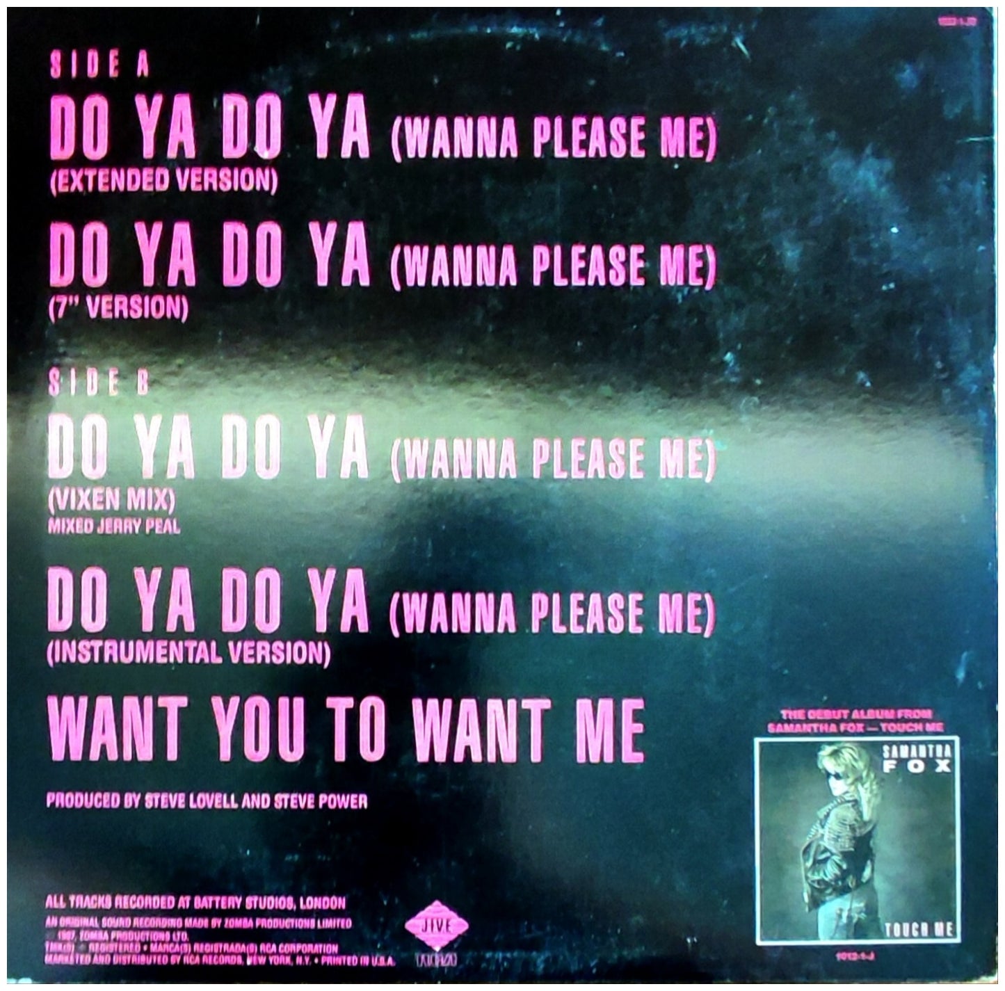 SAMANTHA FOX - DO YA DO YA (WANNA PLEASE ME) | 12" MAXI SINGLE USADO