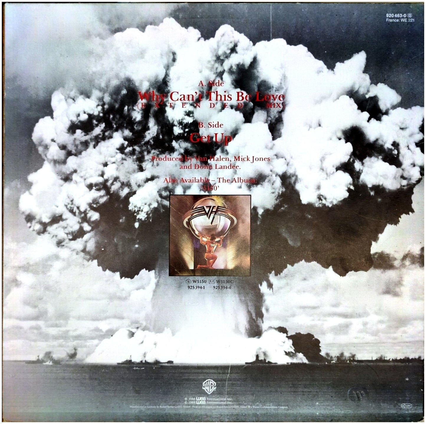 VAN HALEN - WHY CAN'T THIS BE LOVE | 12" MAXI SINGLE USADO