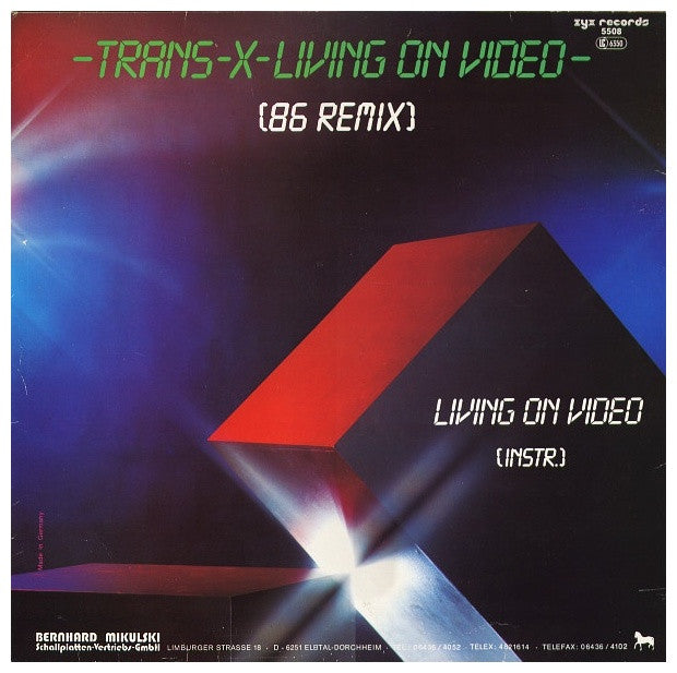 TRANS-X - LIVING ON VIDEO (86 REMIX) | 12" MAXI SINGLE VINILO USADO