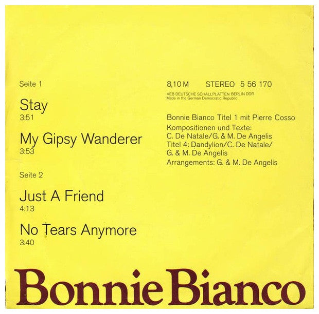 BONNIE BIANCO - STAY (EP) | 7" SINGLE USADO