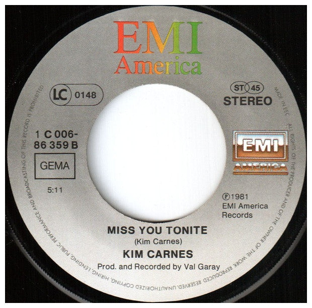 KIM CARNES - BETTE DAVIS EYES | 7" SINGLE USADO
