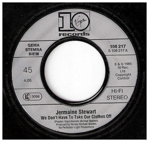 JERMAINE STEWART - WE DON'T HAVE TO TAKE OUR CLOTHES OFF | 7" SINGLE USADO