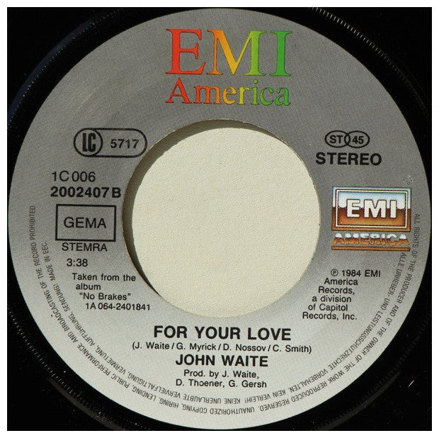 JOHN WAITE - MISSING YOU | 7" SINGLE USADO