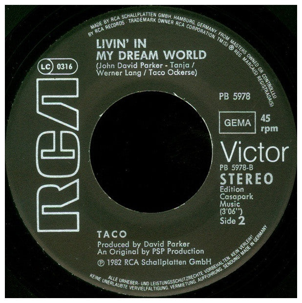 TACO - PUTTIN' ON THE RITZ | 7" SINGLE USADO