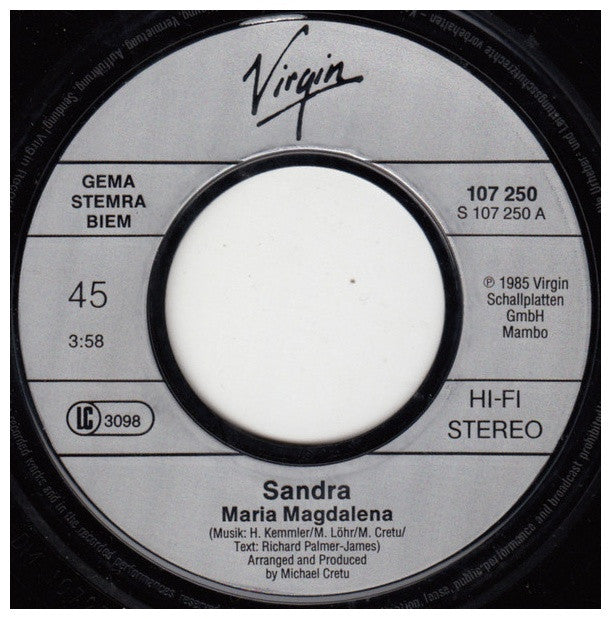 SANDRA - (I'LL NEVER BE) MARIA MAGDALENA | 7" SINGLE USADO