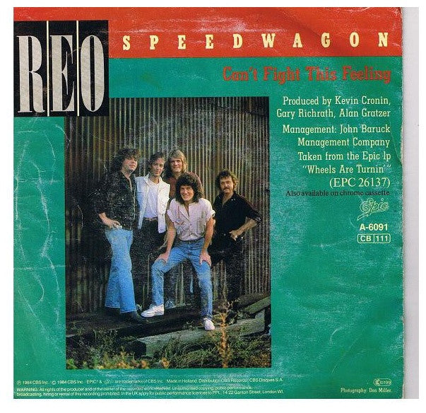 REO SPEEDWAGON - CAN'T FIGHT THIS FEELING | 7" SINGLE USADO