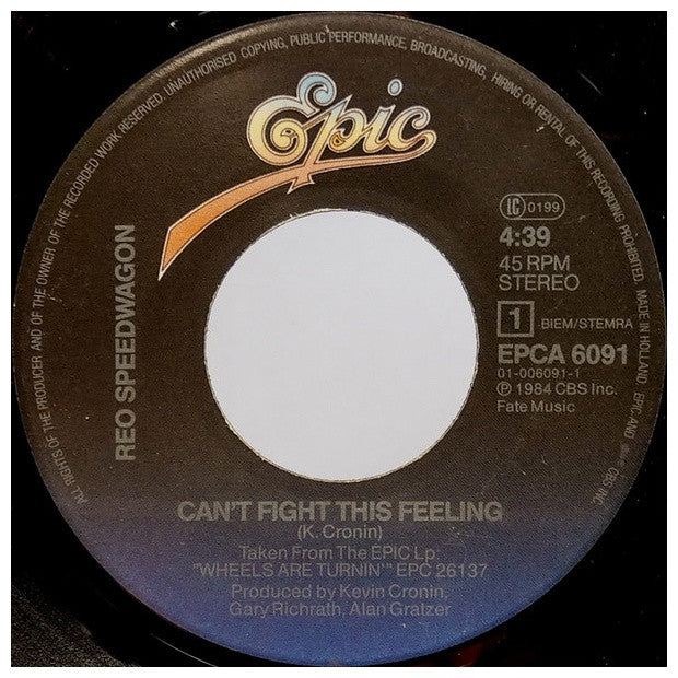 REO SPEEDWAGON - CAN'T FIGHT THIS FEELING | 7" SINGLE USADO