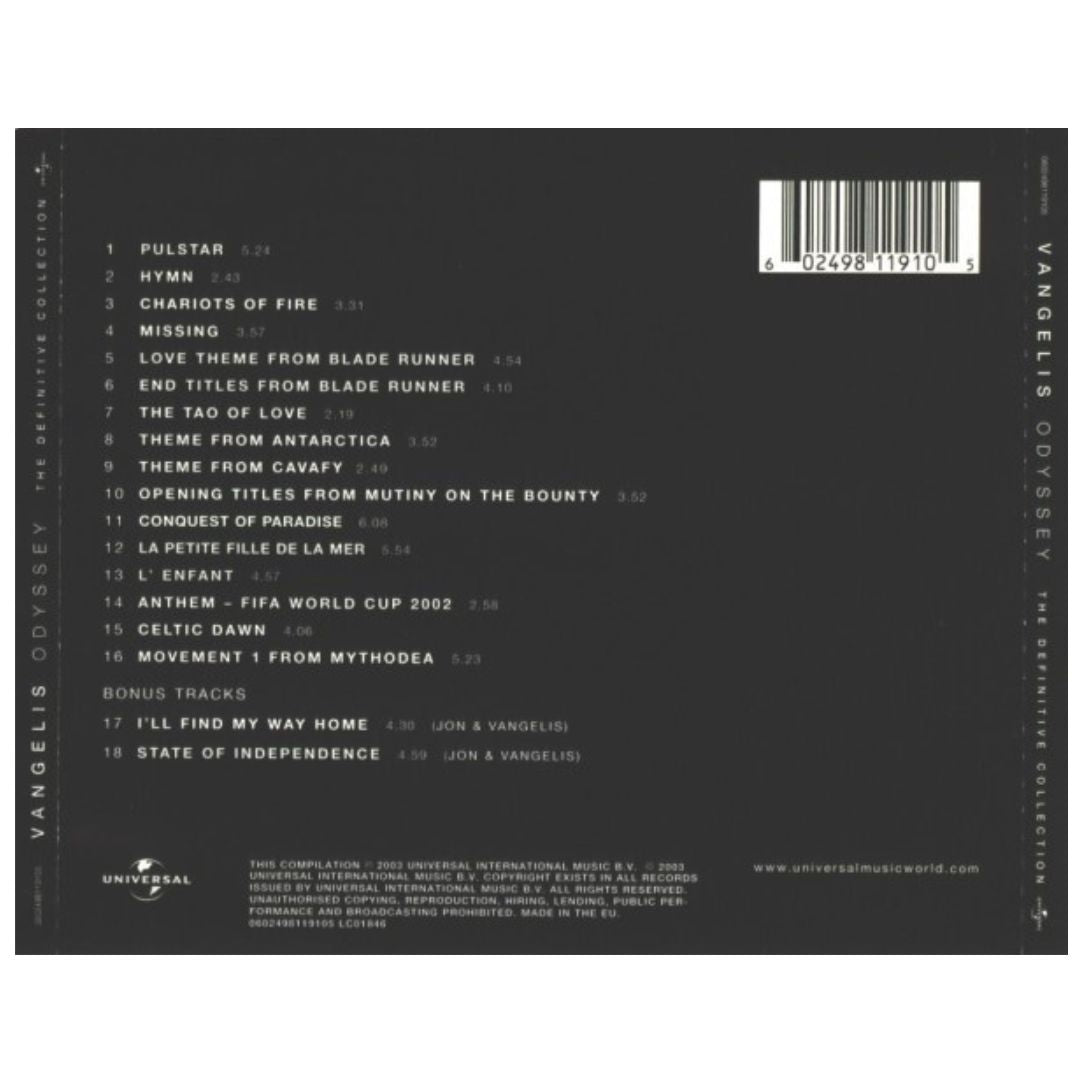 VANGELIS - ODYSSEY BEST OF | CD