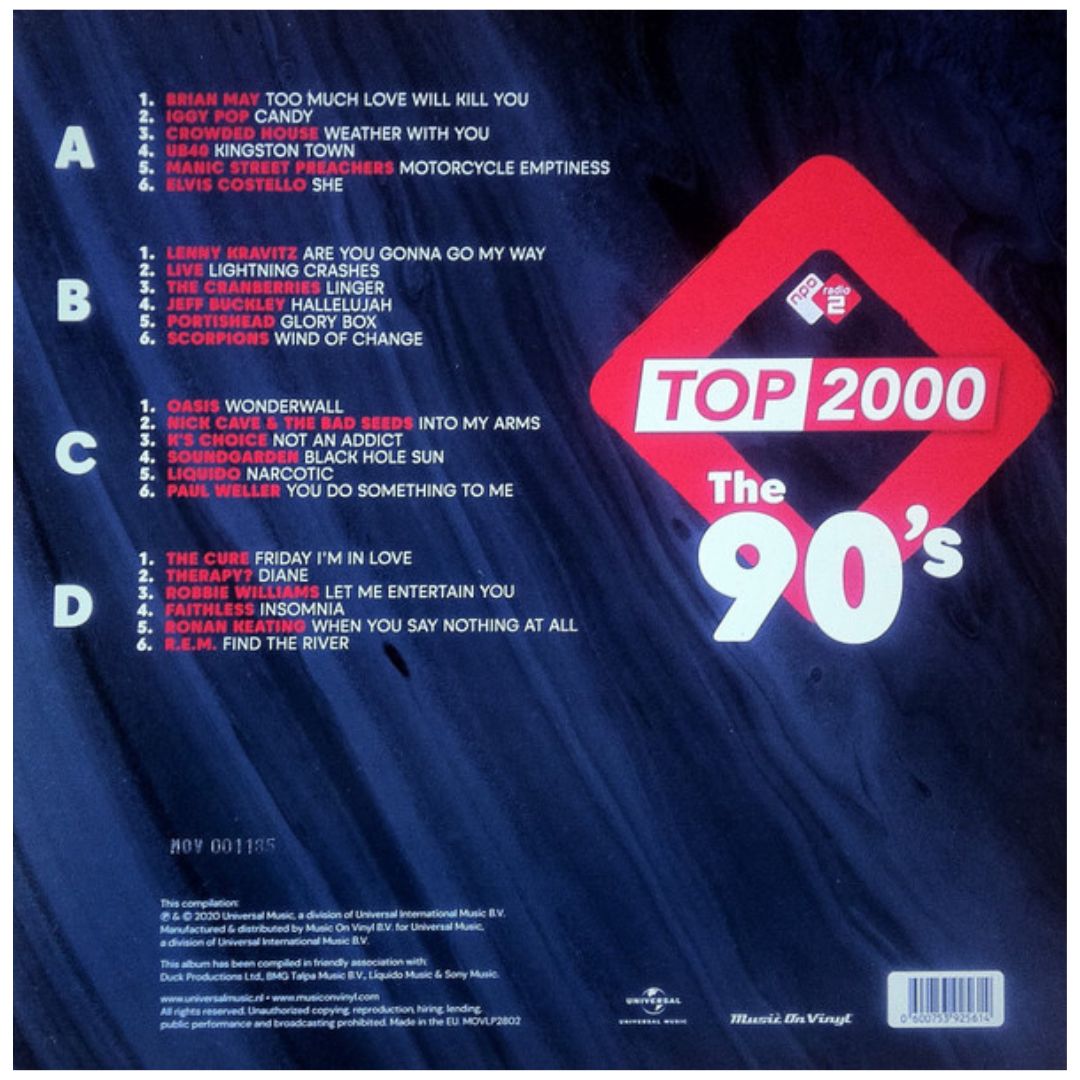 TOP 2000 THE 90S - VARIOS (2LP) | VINILO