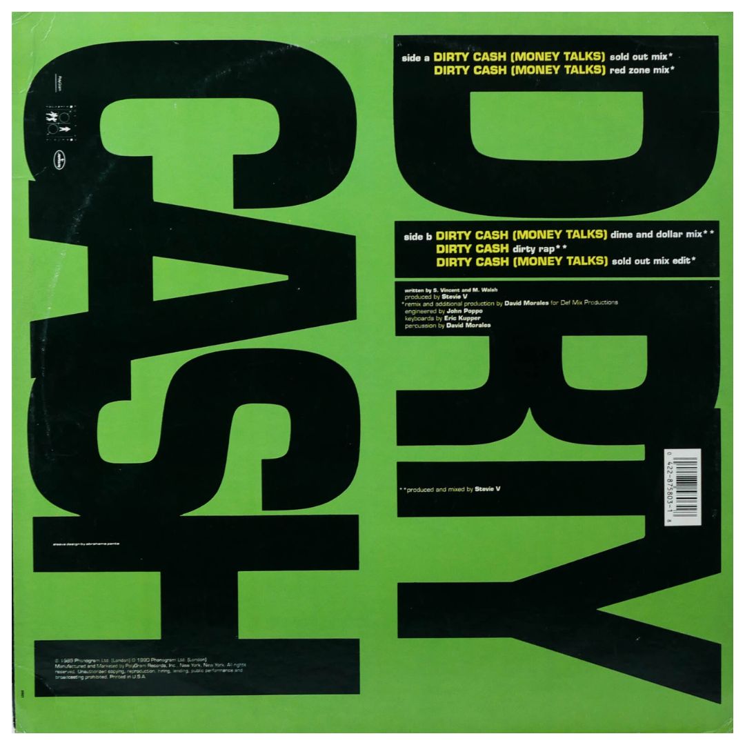 ADVENTURES OF STEVIE V - DIRTY CASH | 12" MAXI SINGLE USADO