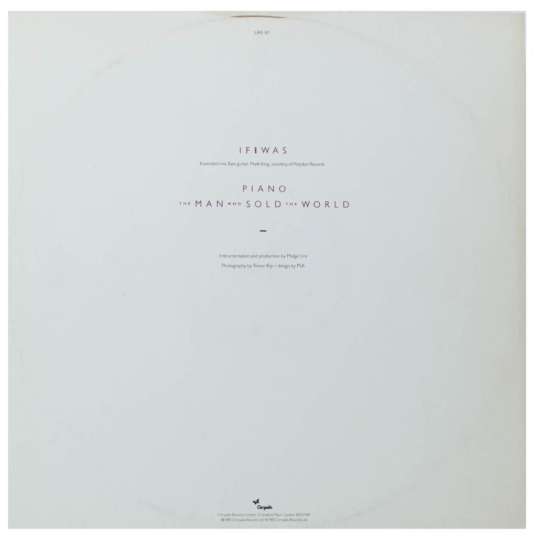 MIDGE URE - IF I WAS (CLEAR VINYL) | 12" MAXI SINGLE USADO