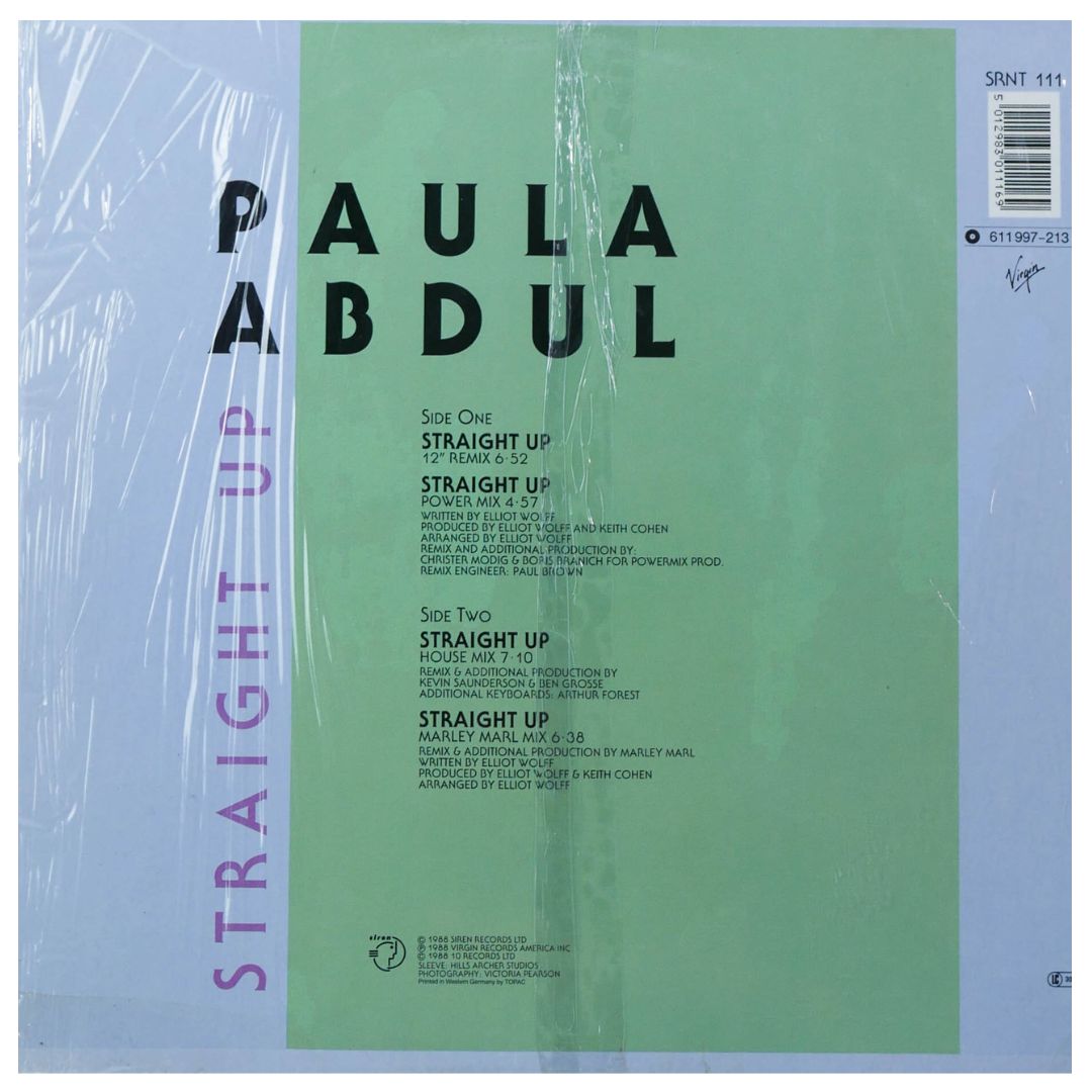 PAULA ABDUL - STRAIGHT UP | 12" MAXI SINGLE USADO