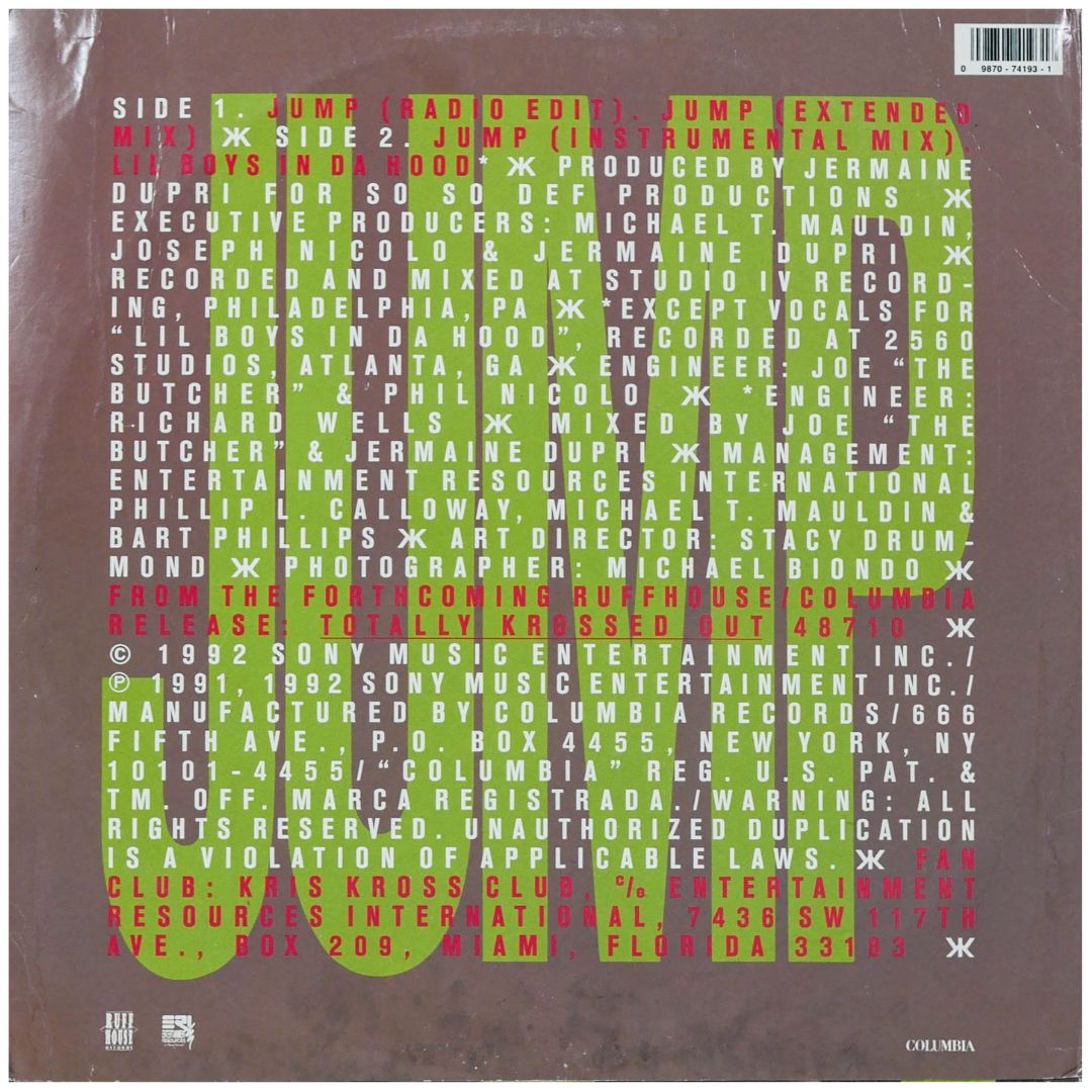KRISS KROSS - JUMP | 12" MAXI SINGLE USADO