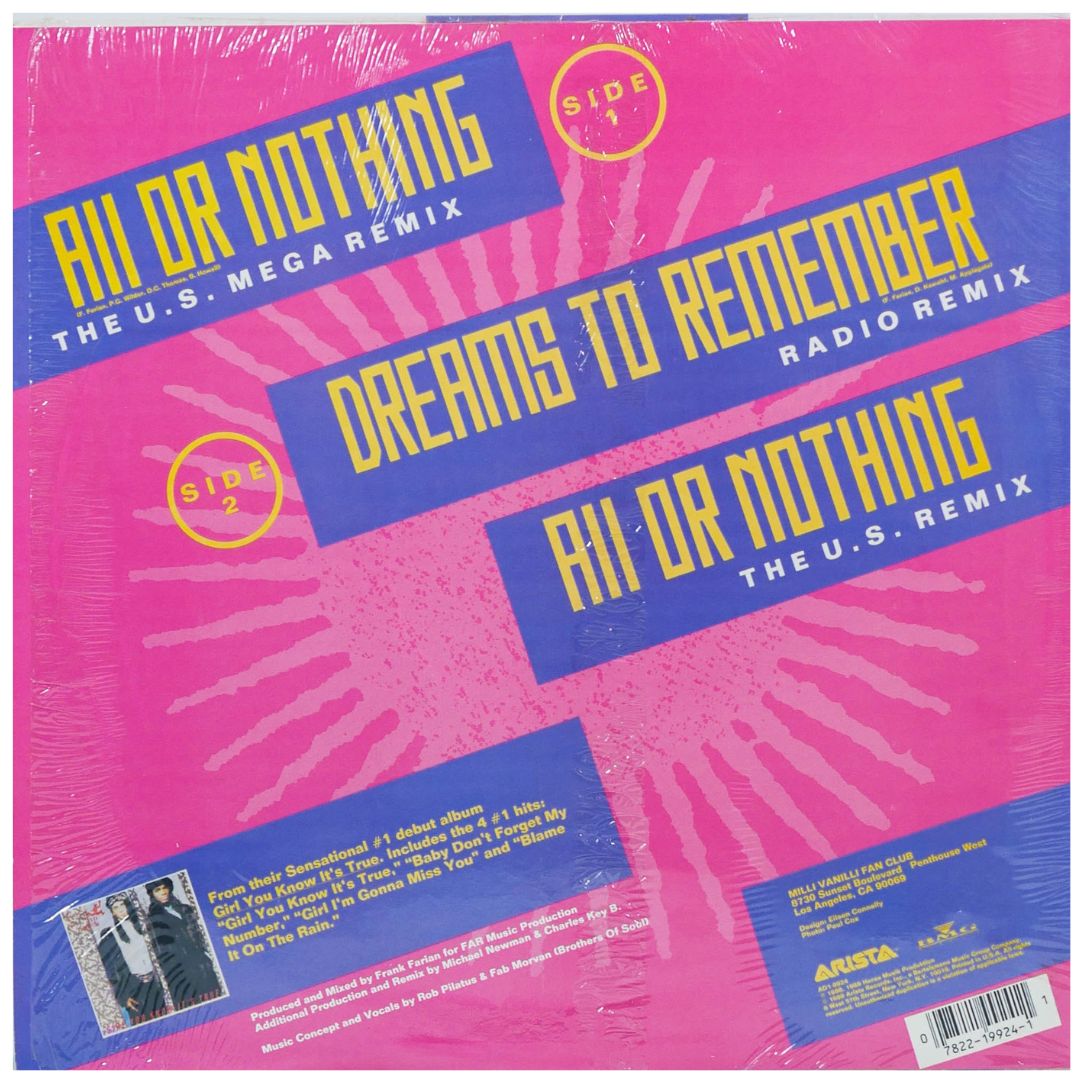 MILLI VANILLI - ALL OR NOTHING | 12" MAXI SINGLE USADO