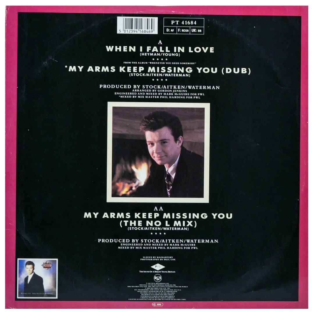 RICK ASTLEY - MY ARMS KEEP MISSING YOU | 12" MAXI SINGLE USADO