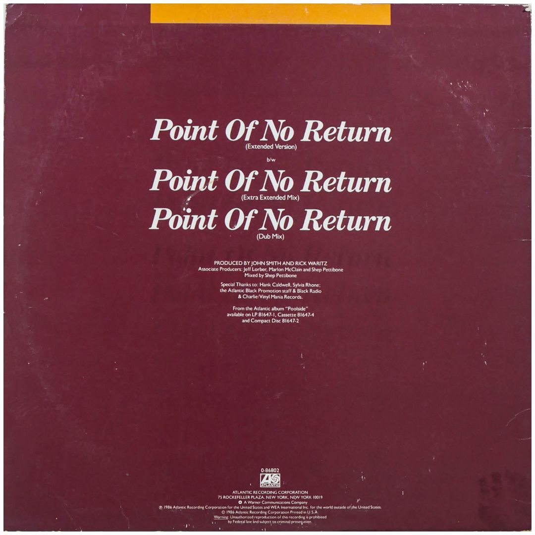 NU SHOOZ - POINT OF NO RETURN | 12" MAXI SINGLE USADO