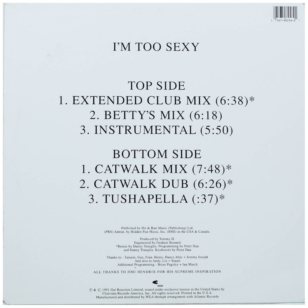 RIGHT SAID FRED - I'M TOO SEXY | 12" MAXI SINGLE USADO
