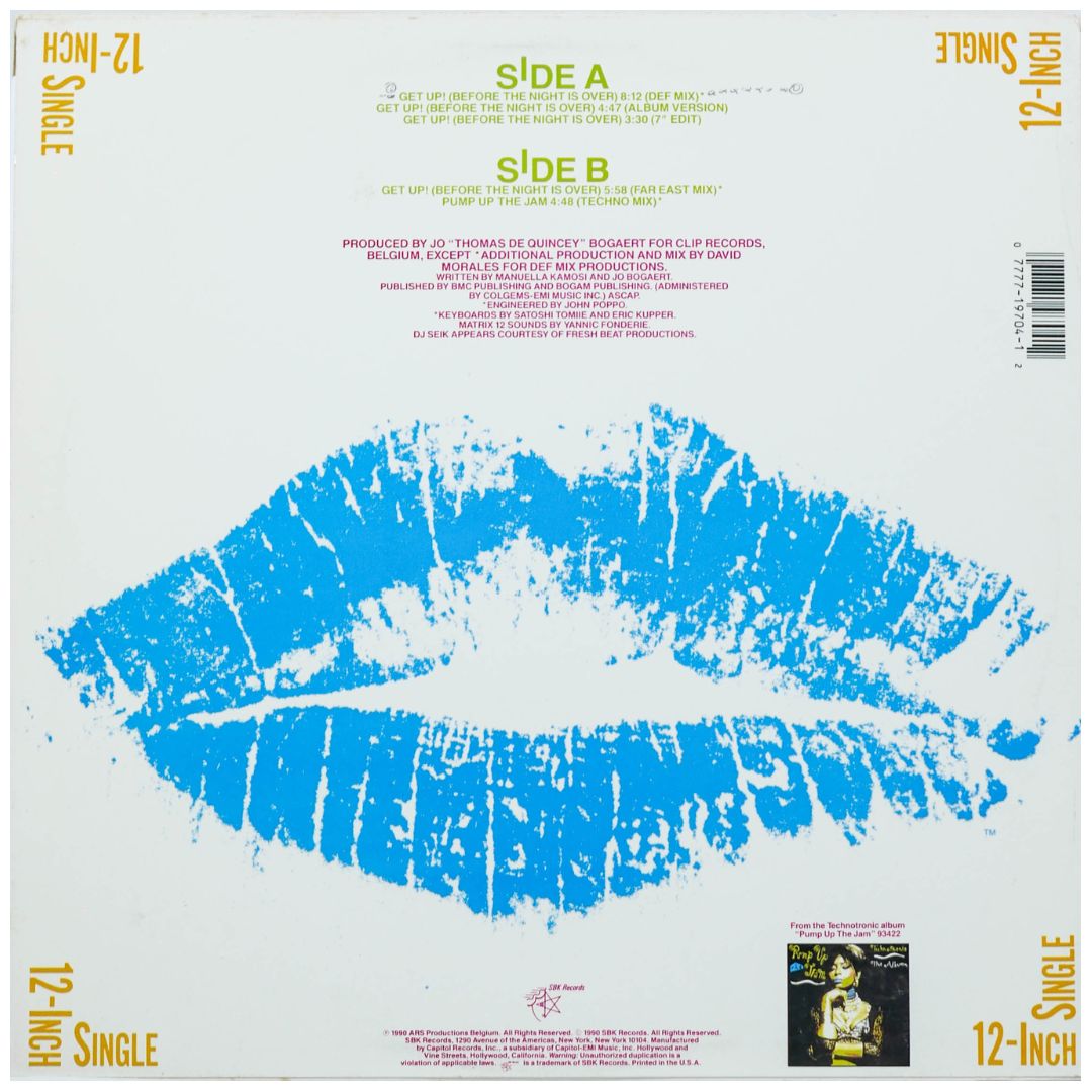 TECHNOTRONIC - GET UP! (BEFORE THE NIGHT IS OVER) | 12" MAXI SINGLE USADO