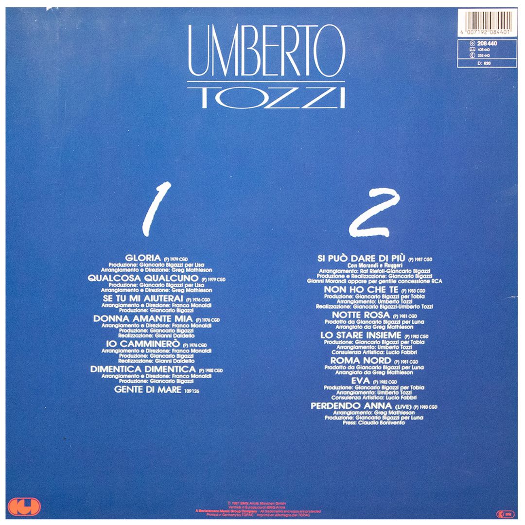 UMBERTO TOZZI - MINUTI DI UN ETERNITA | VINILO USADO