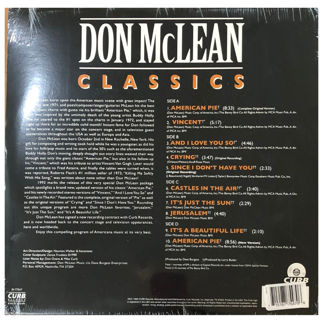 DON MCLEAN - CLASSICS | VINILO