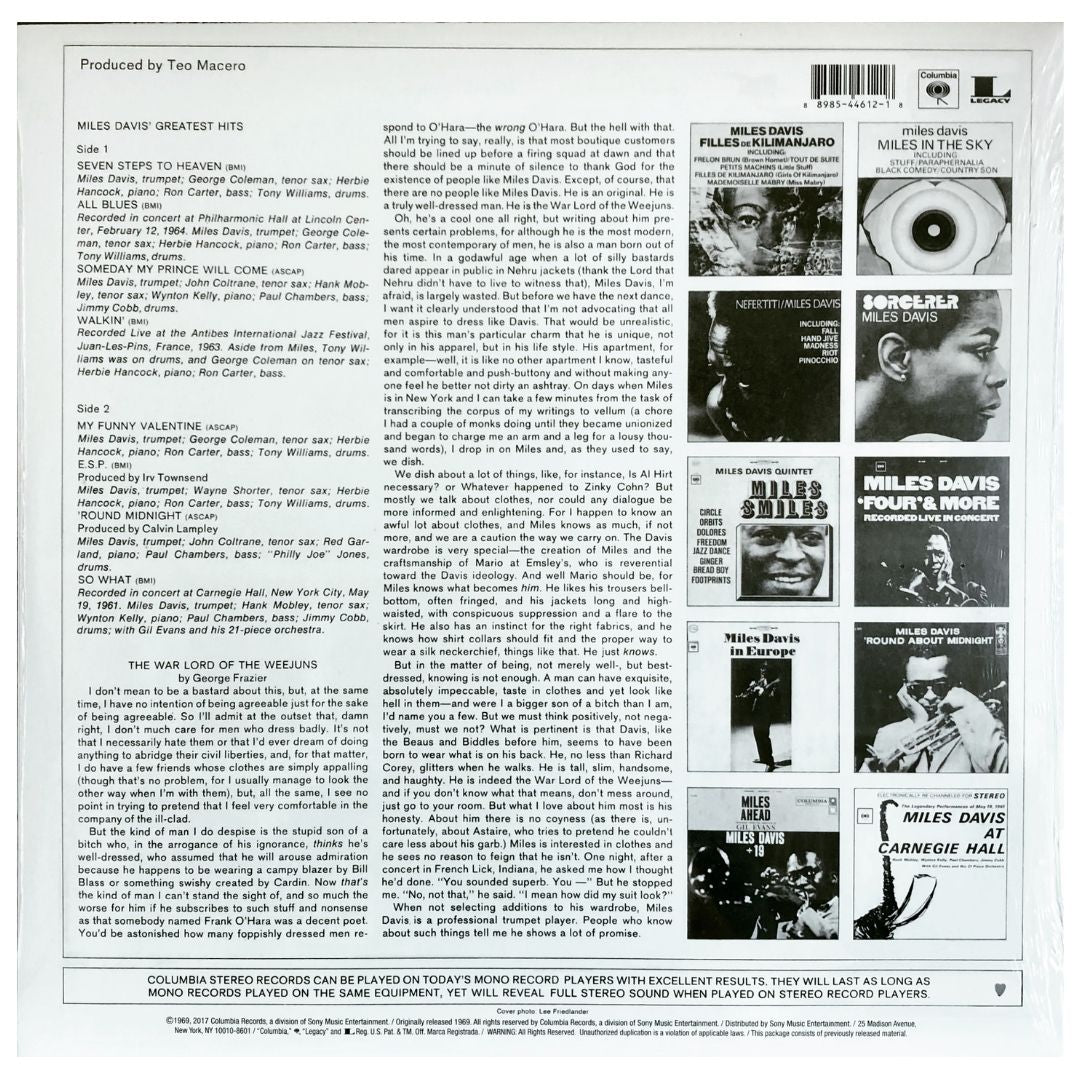 MILES DAVIS - GREATEST HITS | VINILO