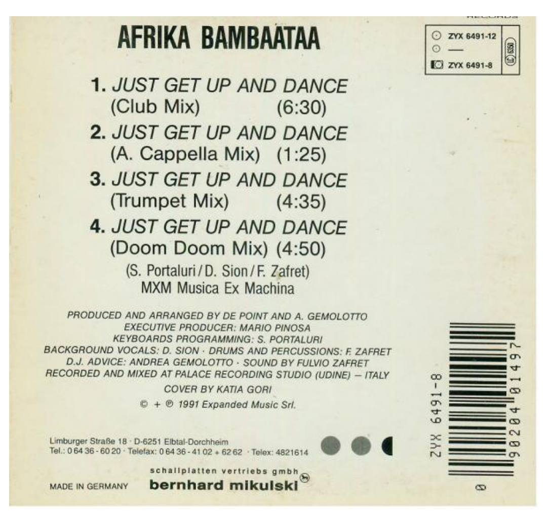 AFRIKA BAMBAATAA - JUST GET UP AND DANCE | CD SINGLE USADO