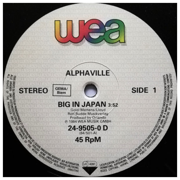 ALPHAVILLE - BIG IN JAPAN | 12" MAXI SINGLE USADO