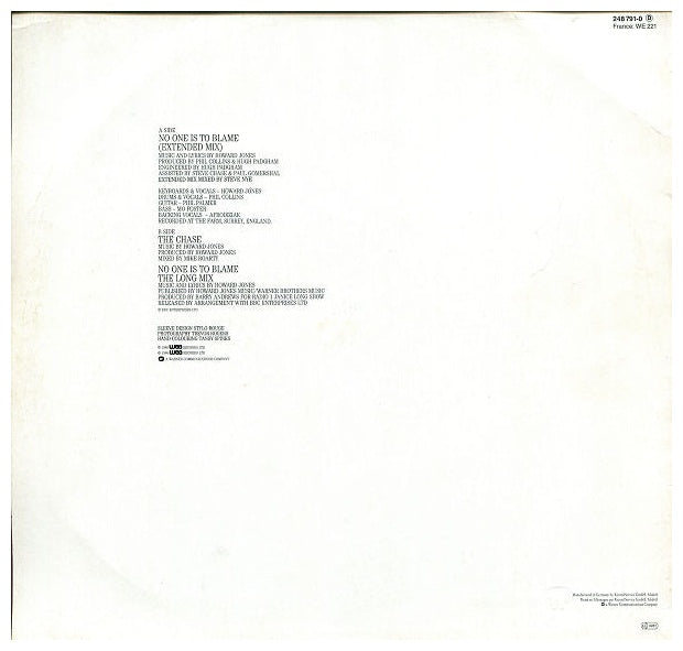 HOWARD JONES - NO ONE IS TO BLAME | 12" MAXI SINGLE USADO