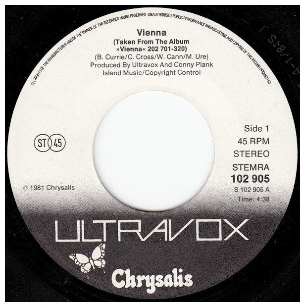 ULTRAVOX - VIENNA | 7" SINGLE USADO
