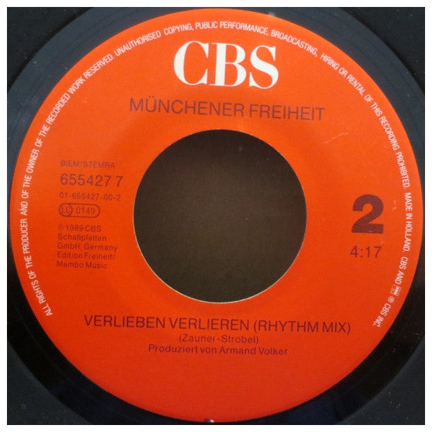 MUNCHENER FREIHEIT - VERLIEBEN VERLIEREN | 7" SINGLE USADO
