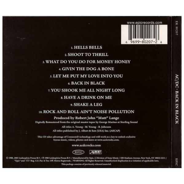 AC/DC - BACK IN BLACK | CD