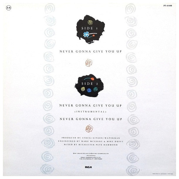 RICK ASTLEY - NEVER GONNA GIVE YOU UP | 12" MAXI SINGLE VINILO USADO