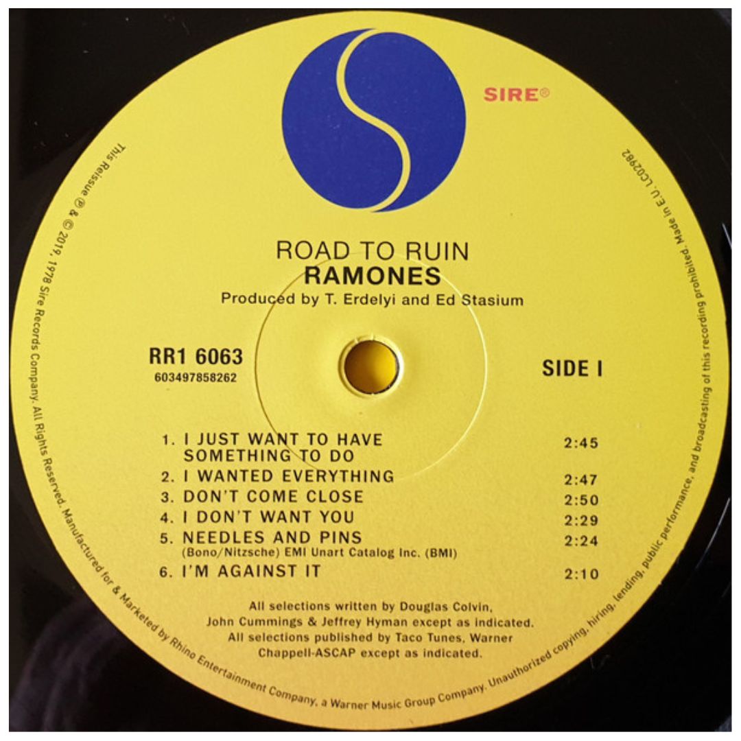 RAMONES - ROAD TO RUIN | VINILO