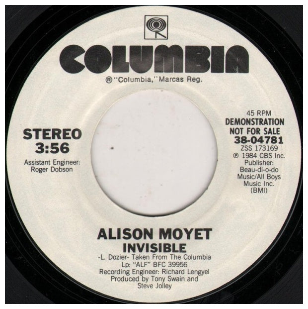 ALISON MOYET - INVISIBLE | 7" SINGLE VINILO USADO