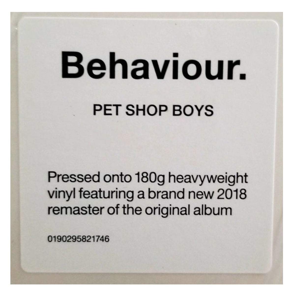 PET SHOP BOYS - BEHAVIOUR | VINILO
