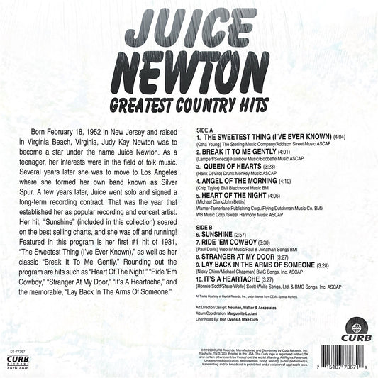 JUICE NEWTON - GREATEST COUNTRY HITS | VINILO