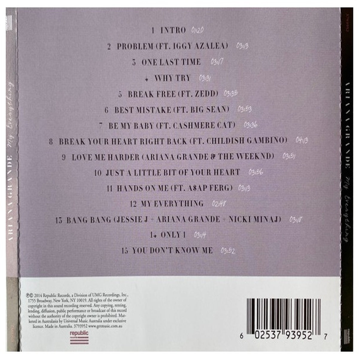 ARIANA GRANDE - MY EVERYTHING | CD
