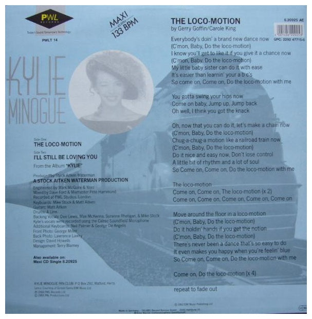 KYLIE MINOGUE - THE LOCOMOTION | 12" MAXI SINGLE USADO