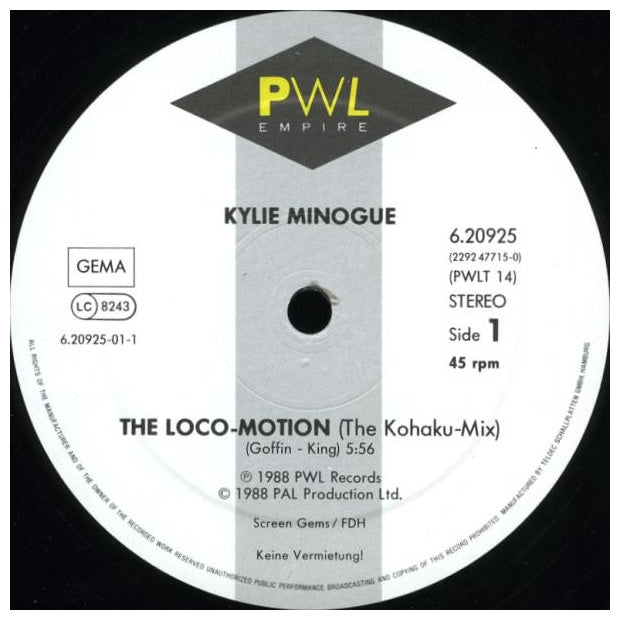 KYLIE MINOGUE - THE LOCOMOTION | 12" MAXI SINGLE USADO