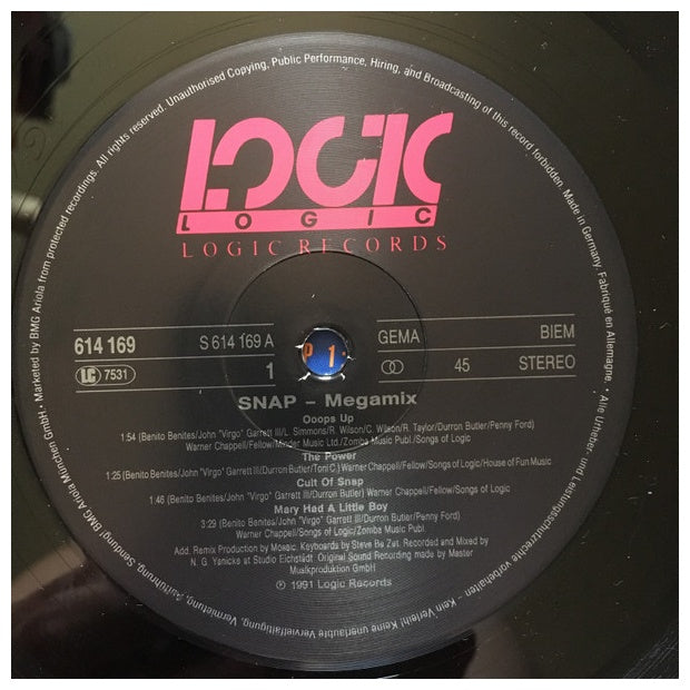 SNAP! - MEGAMIX | 12" MAXI SINGLE USADO