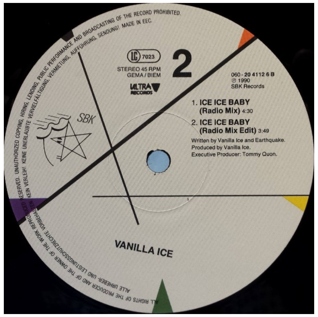 VANILLA ICE - ICE ICE BABY | 12" MAXI SINGLE USADO