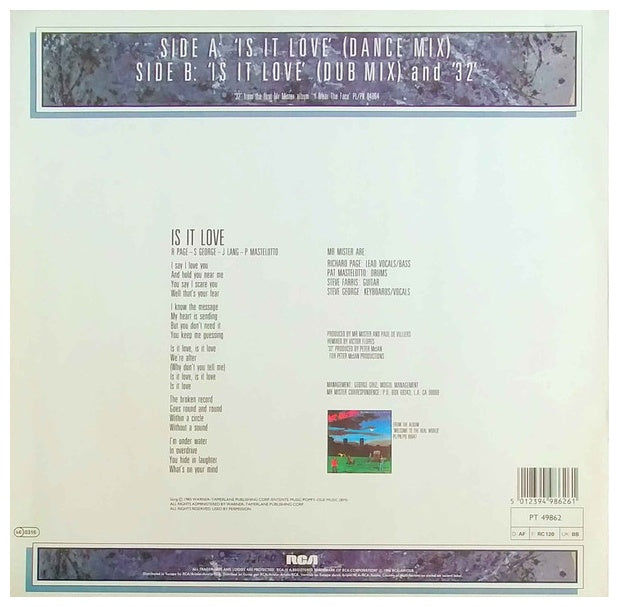 MR. MISTER - IS IT LOVE | 12" MAXI SINGLE USADO