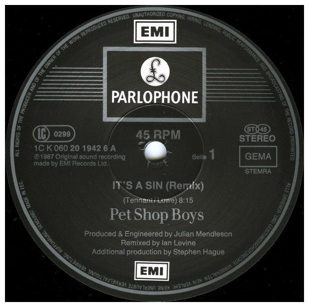 PET SHOP BOYS - IT'S A SIN (REMIX) | 12" MAXI SINGLE USADO