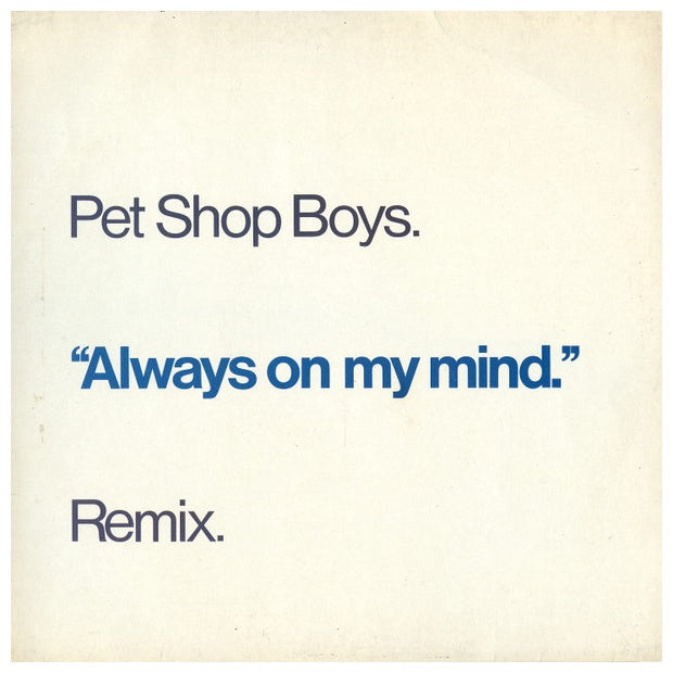 PET SHOP BOYS - ALWAYS ON MY MIND(REMIX) | 12" MAXI SINGLE USADO